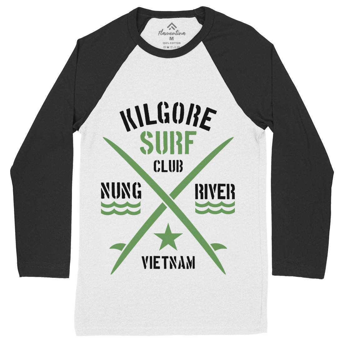 Kilgore Club Mens Long Sleeve Baseball T-Shirt Surf D234