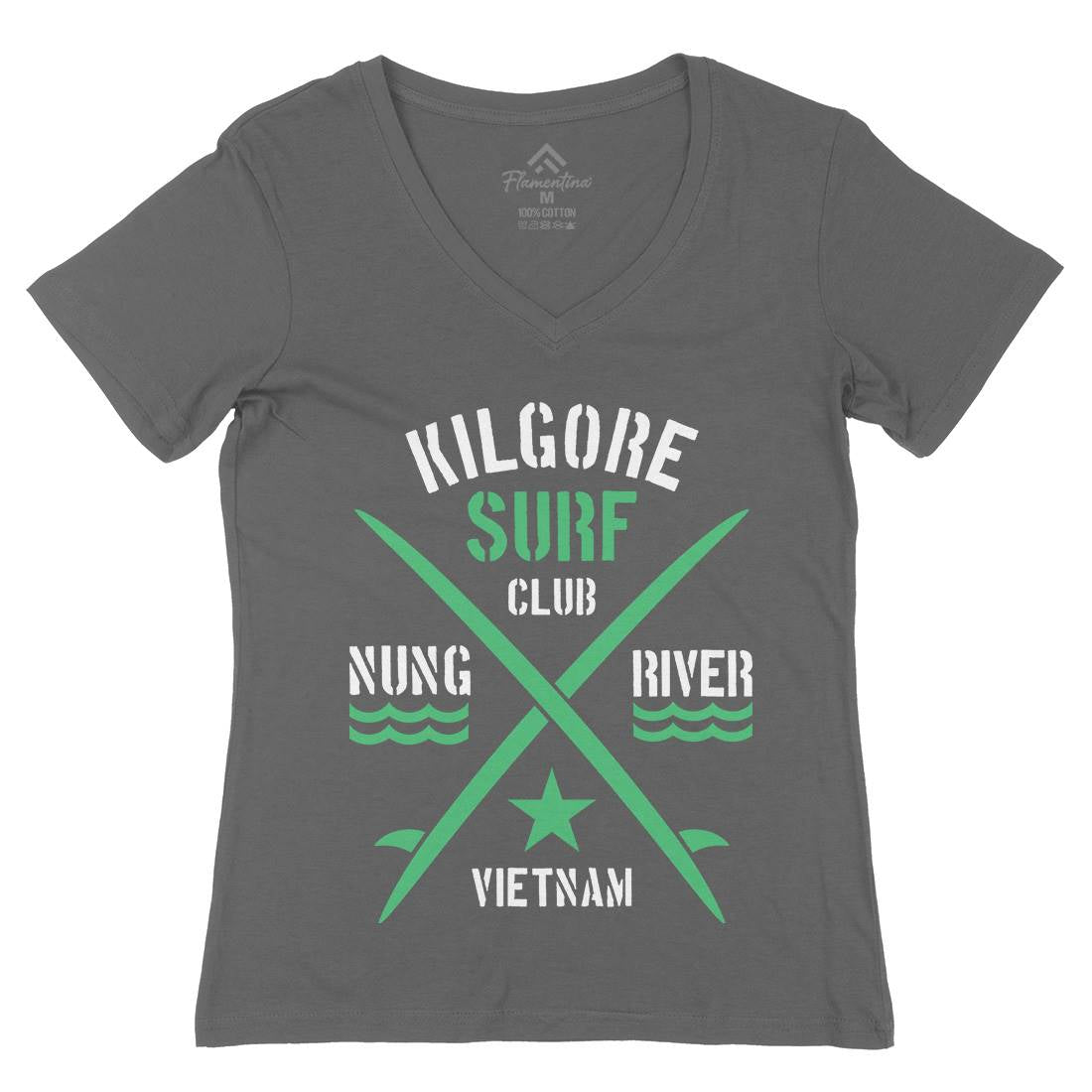 Kilgore Club Womens Organic V-Neck T-Shirt Surf D234