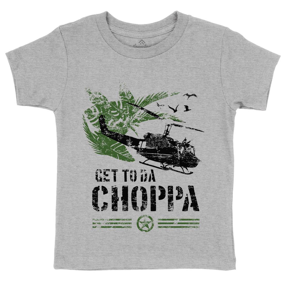 Get To The Chopper Kids Organic Crew Neck T-Shirt Army D235