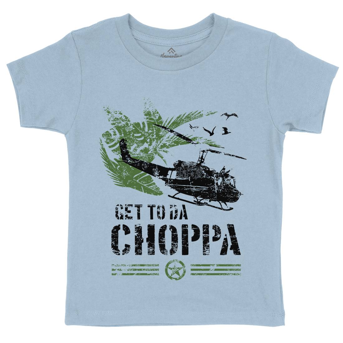 Get To The Chopper Kids Crew Neck T-Shirt Army D235