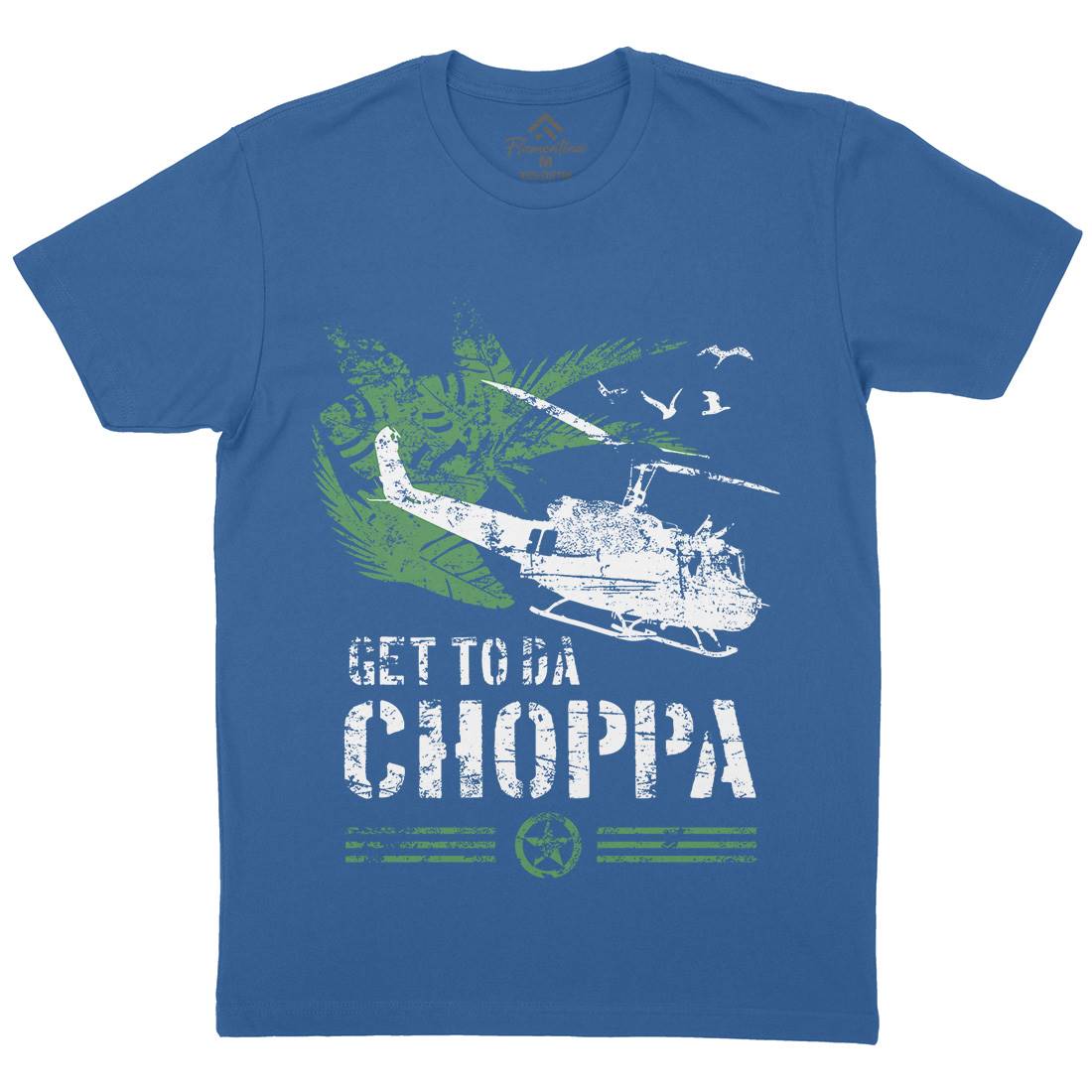 Get To The Chopper Mens Organic Crew Neck T-Shirt Army D235