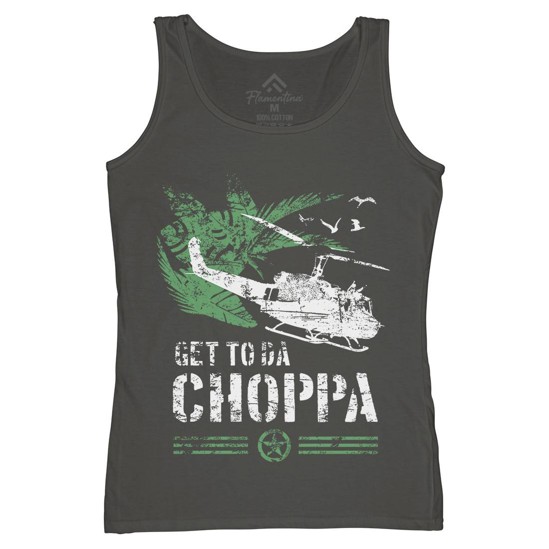 Get To The Chopper Womens Organic Tank Top Vest Army D235