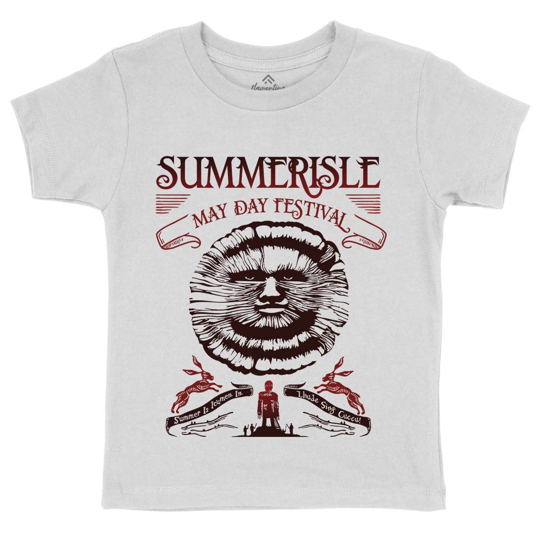 Summerisle Festival Kids Organic Crew Neck T-Shirt Horror D236
