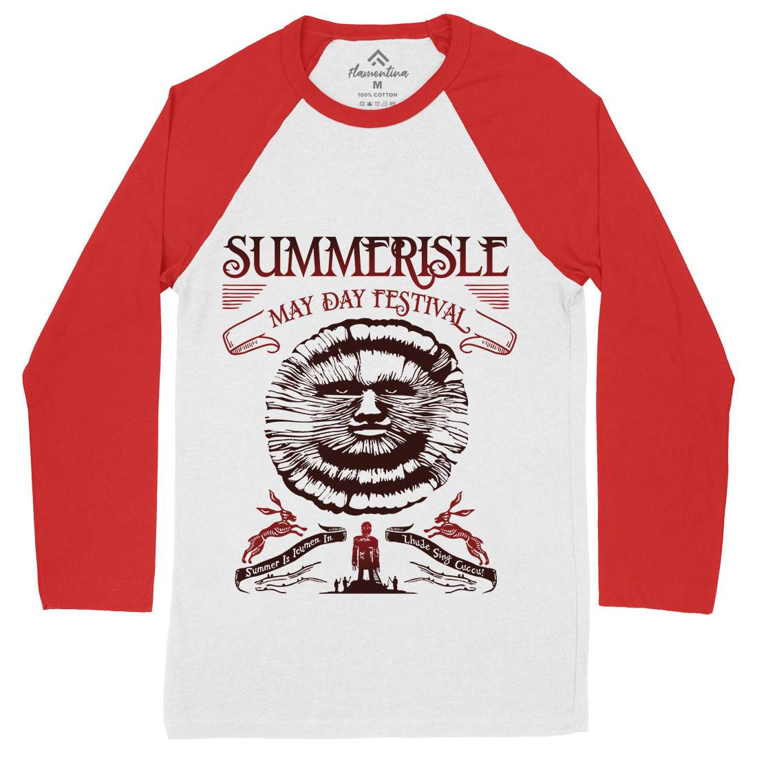 Summerisle Festival Mens Long Sleeve Baseball T-Shirt Horror D236