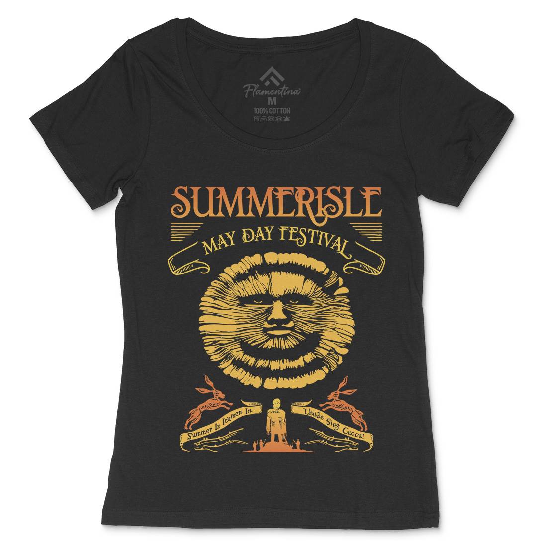 Summerisle Festival Womens Scoop Neck T-Shirt Horror D236