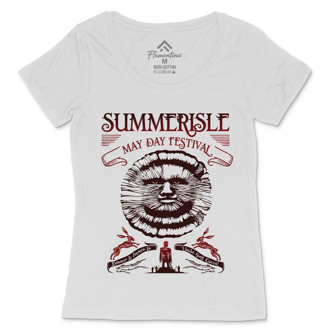 Summerisle Festival Womens Scoop Neck T-Shirt Horror D236