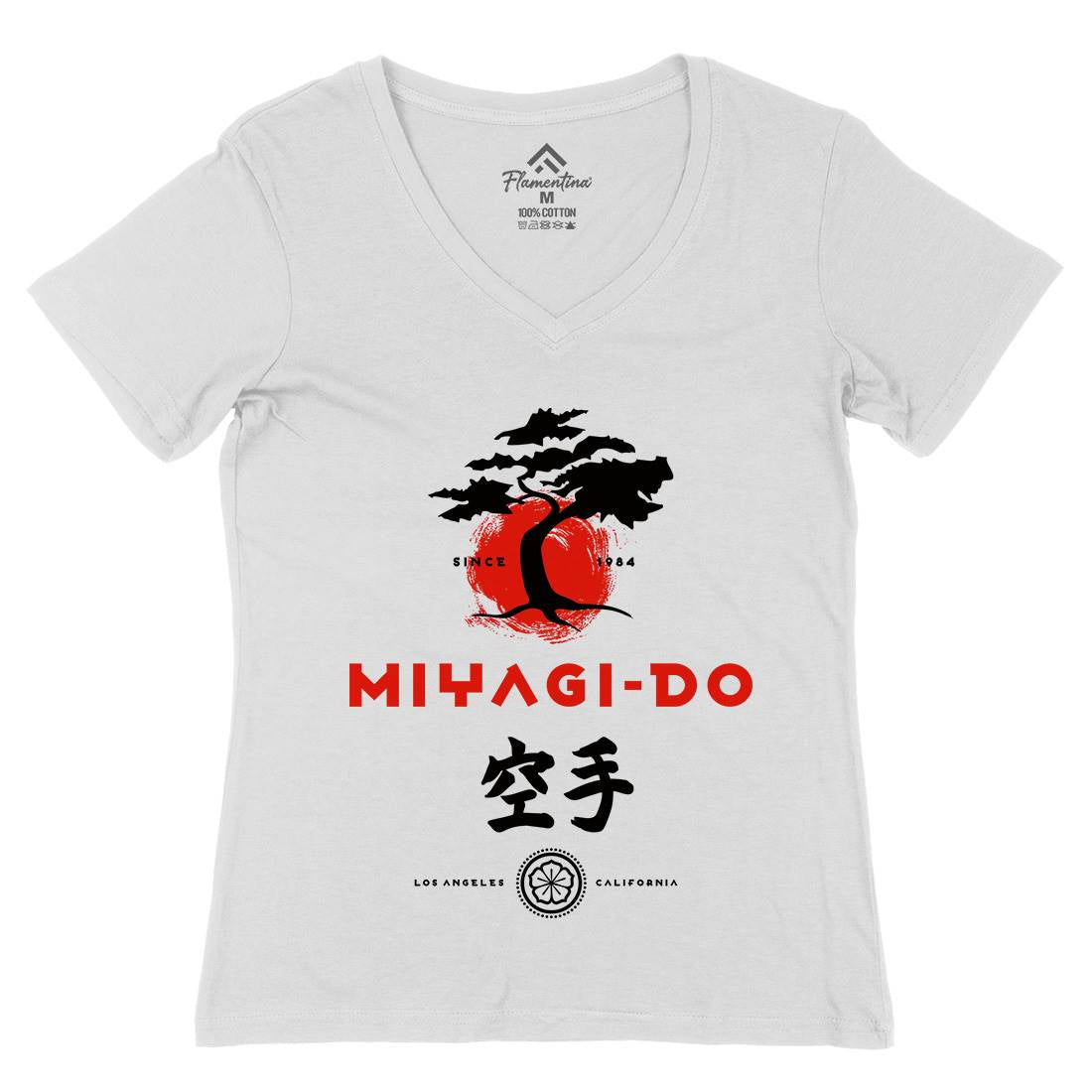 Miyagi Do Karate Womens Organic V-Neck T-Shirt Sport D237