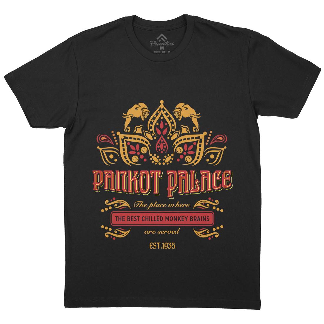 Pankot Palace Mens Organic Crew Neck T-Shirt Retro D238