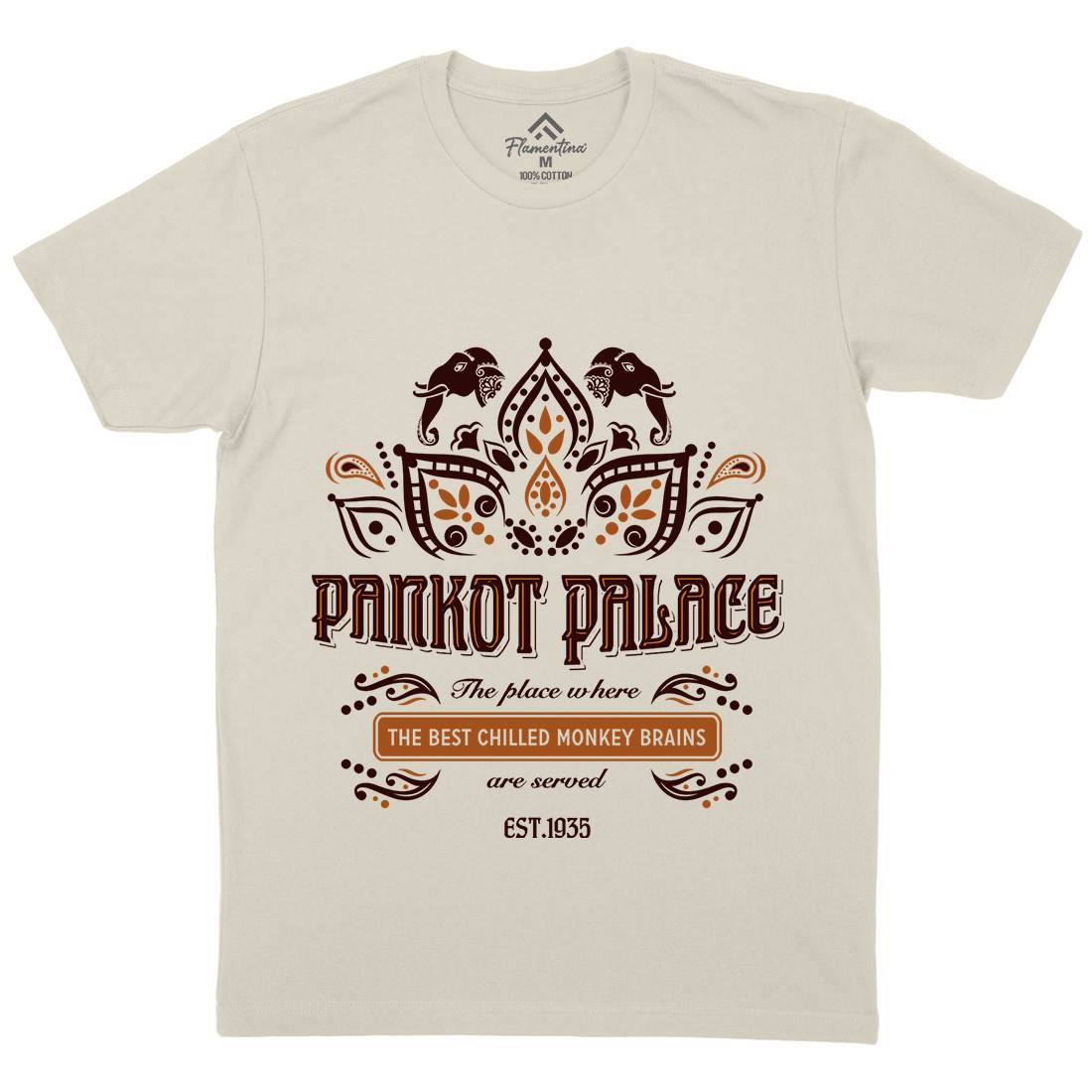 Pankot Palace Mens Organic Crew Neck T-Shirt Retro D238