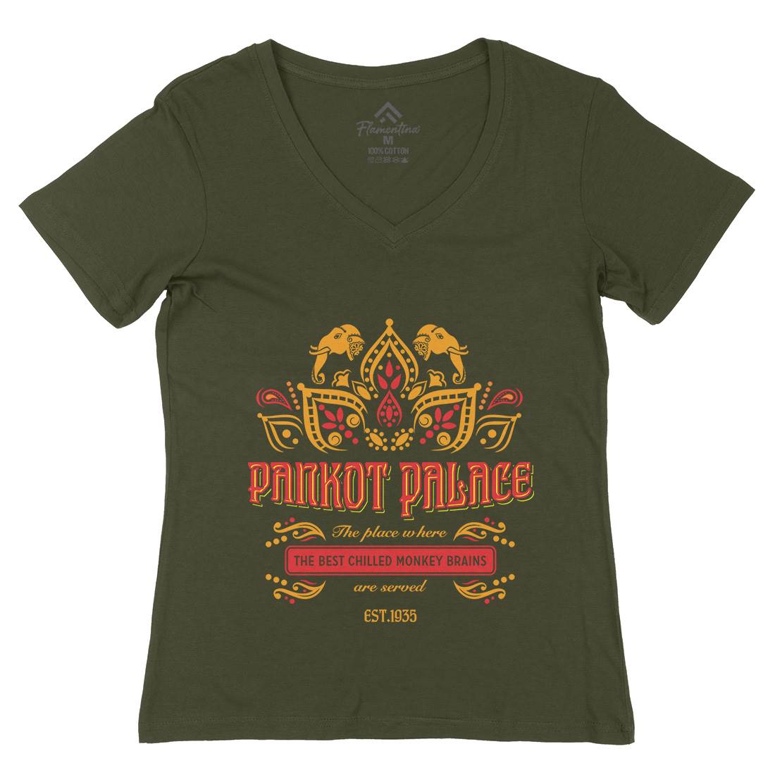 Pankot Palace Womens Organic V-Neck T-Shirt Retro D238