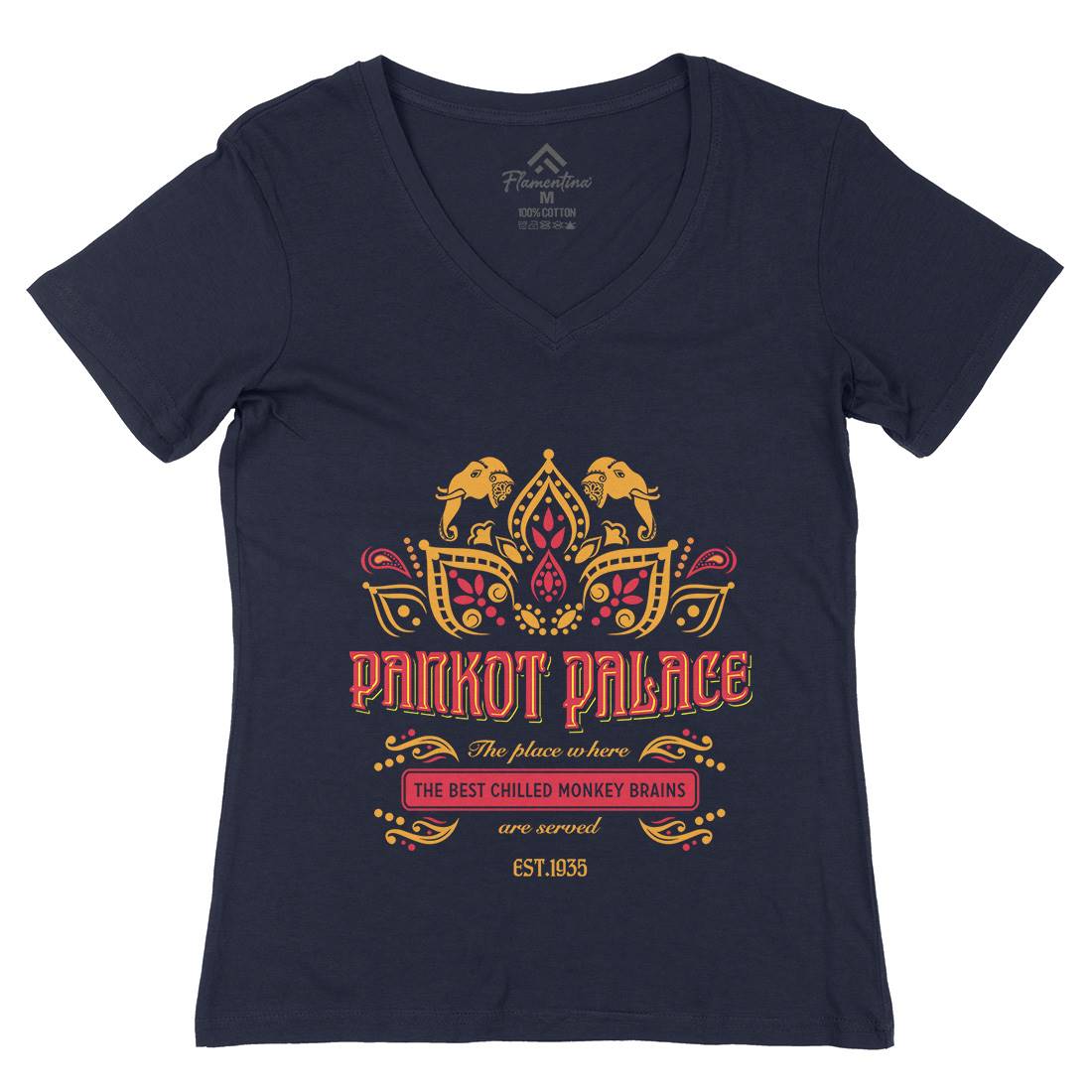 Pankot Palace Womens Organic V-Neck T-Shirt Retro D238