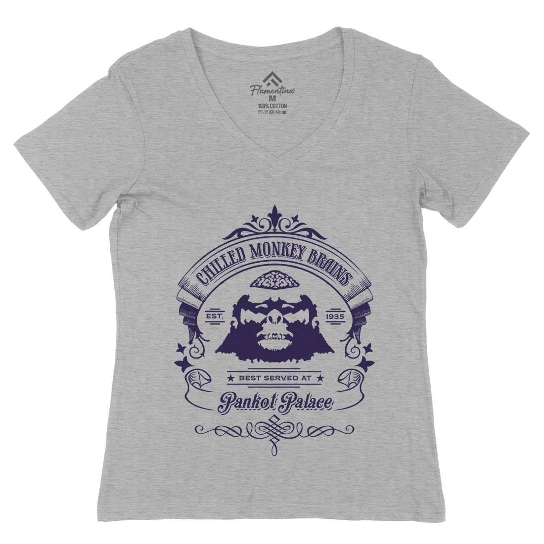 Chilled Monkey Brains Womens Organic V-Neck T-Shirt Food D239