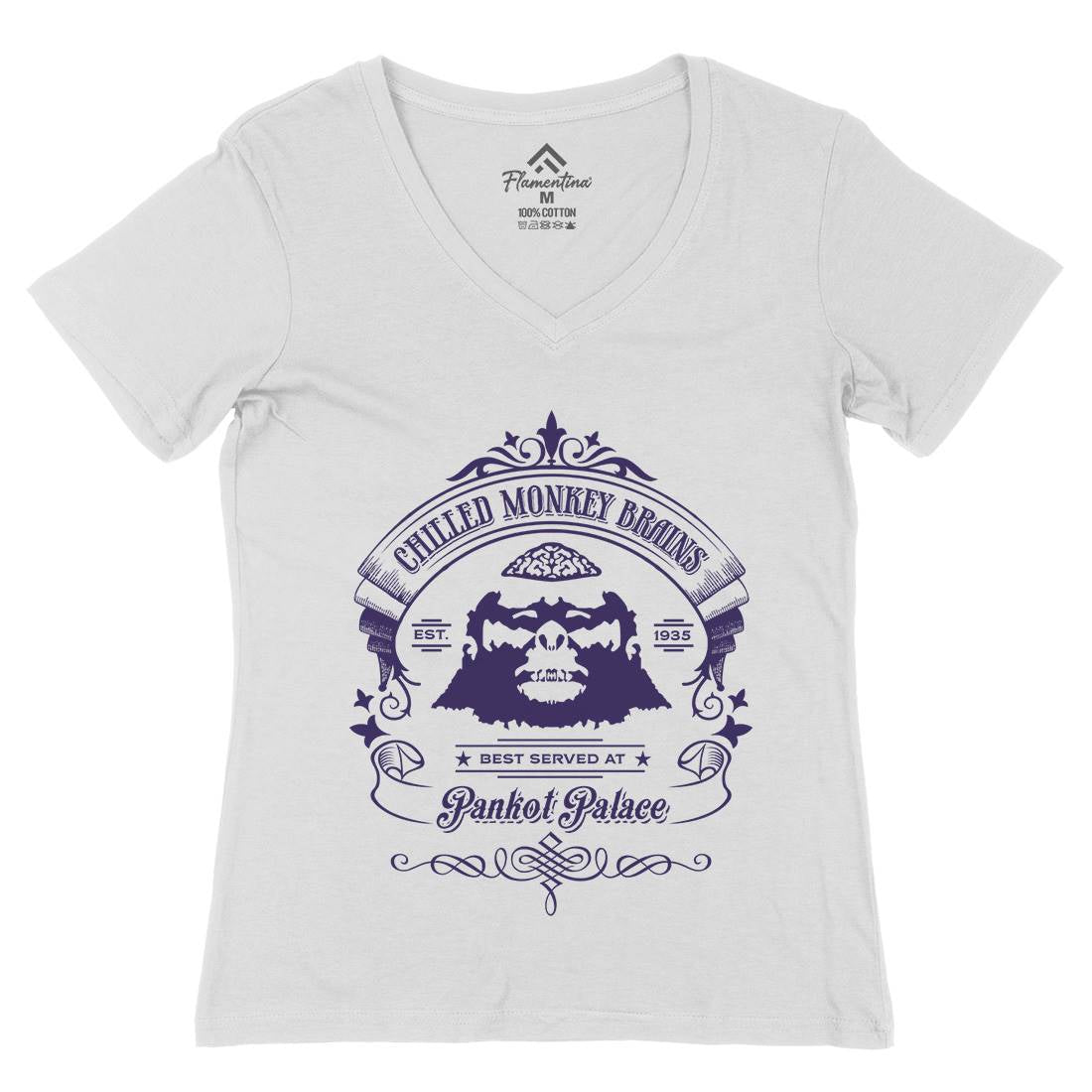 Chilled Monkey Brains Womens Organic V-Neck T-Shirt Food D239