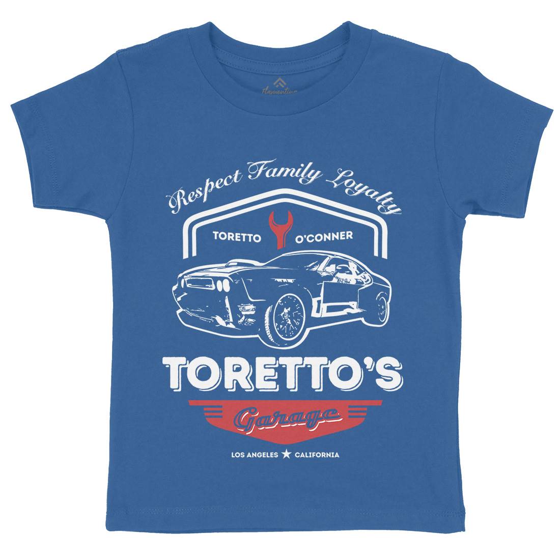 Torettos Garage Kids Organic Crew Neck T-Shirt Cars D240
