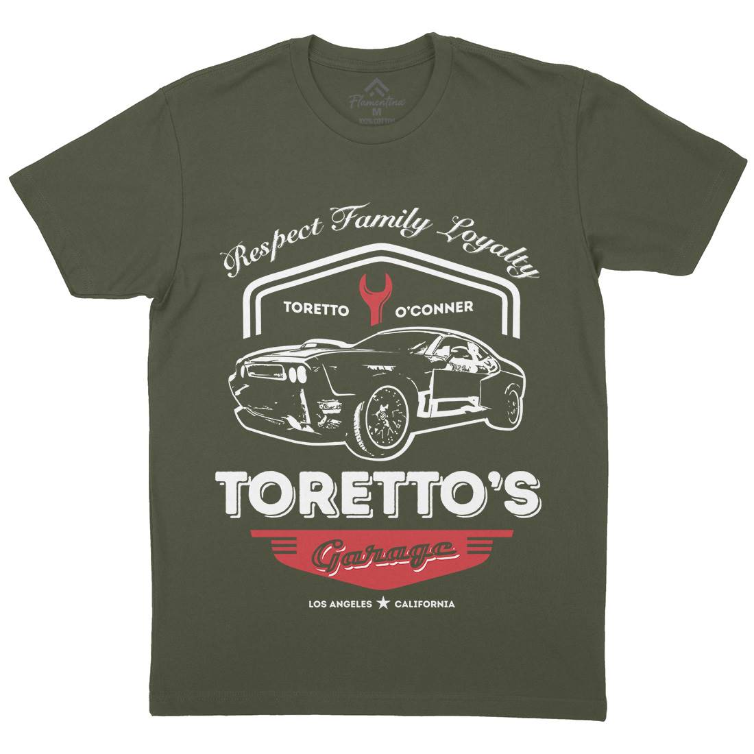 Torettos Garage Mens Crew Neck T-Shirt Cars D240