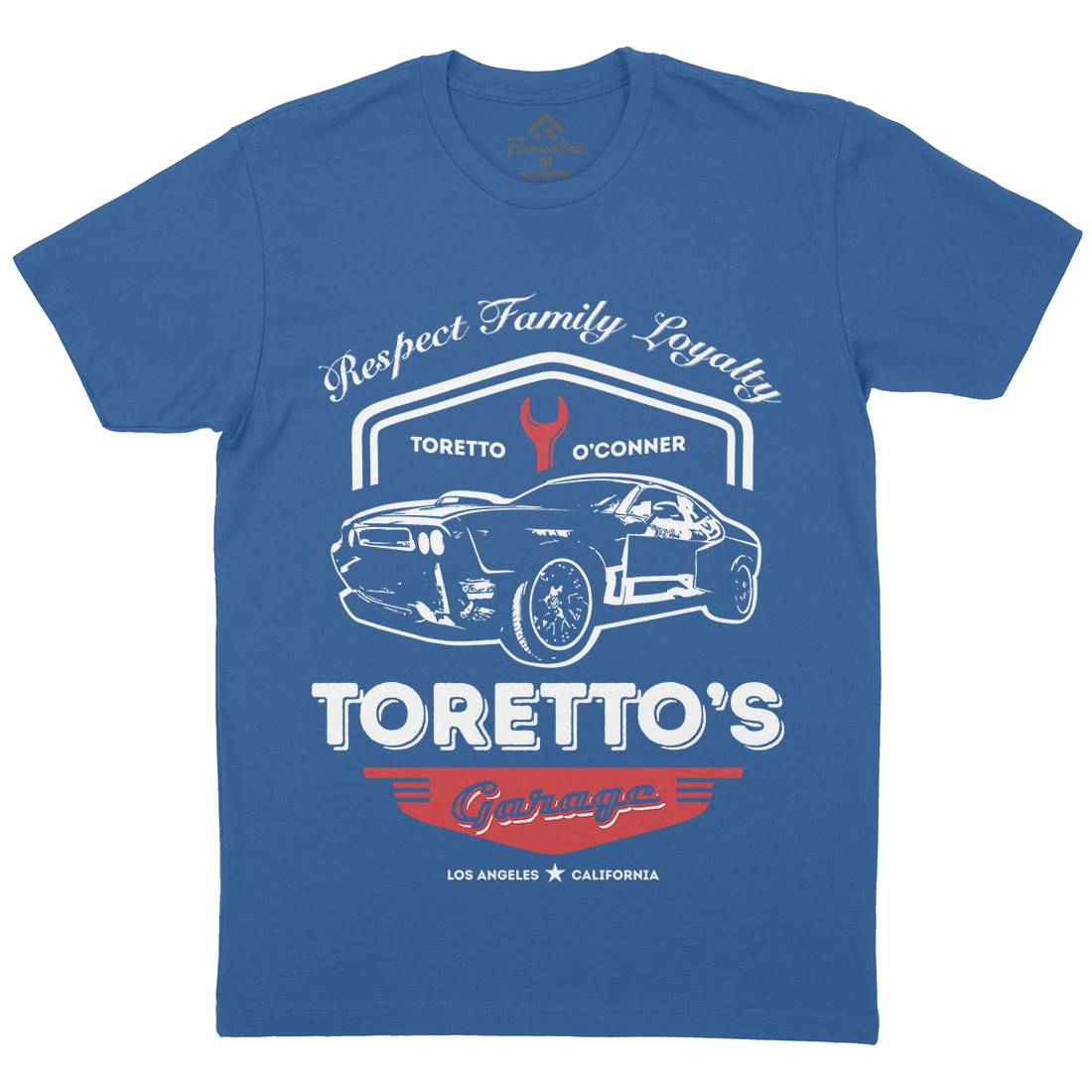 Torettos Garage Mens Organic Crew Neck T-Shirt Cars D240