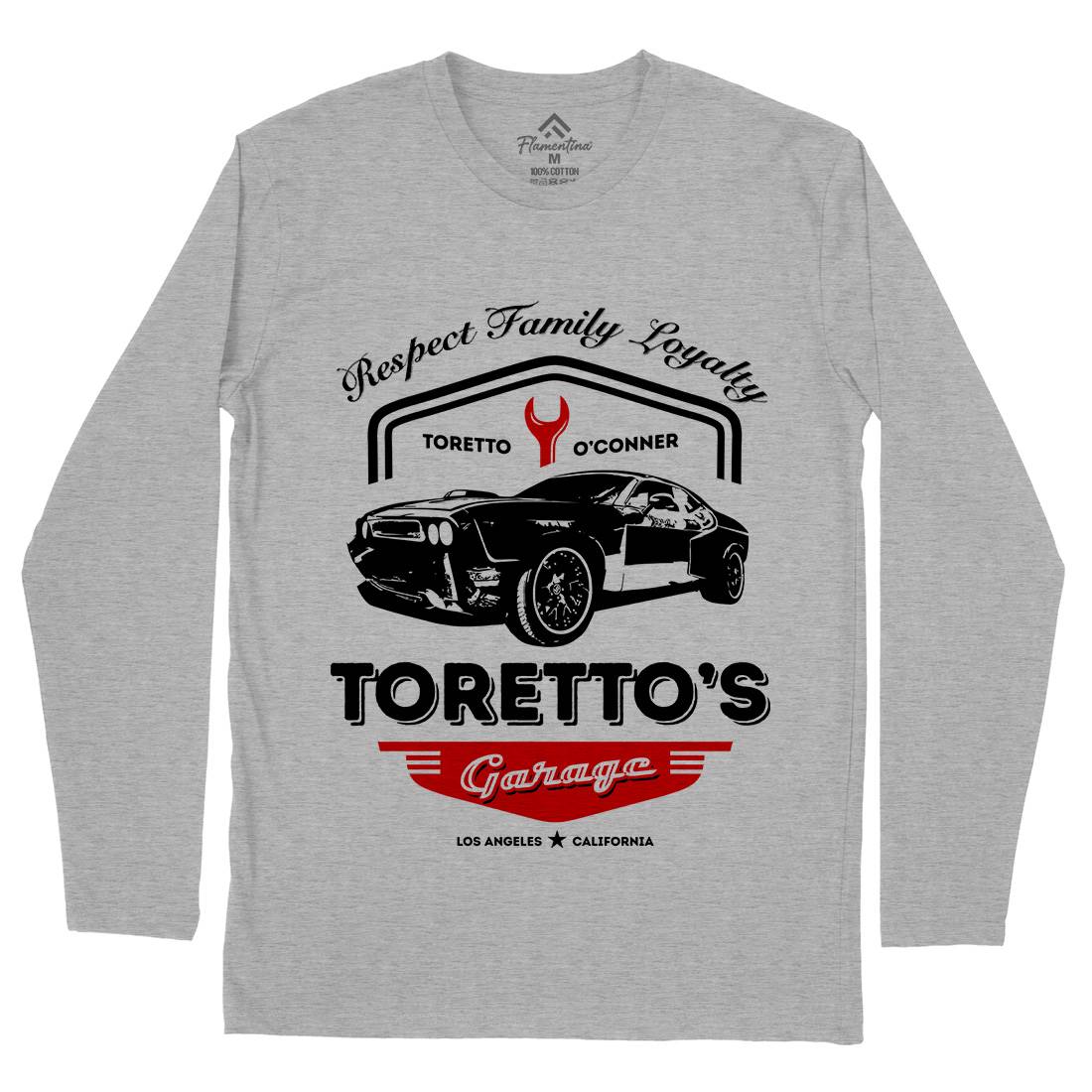 Torettos Garage Mens Long Sleeve T-Shirt Cars D240