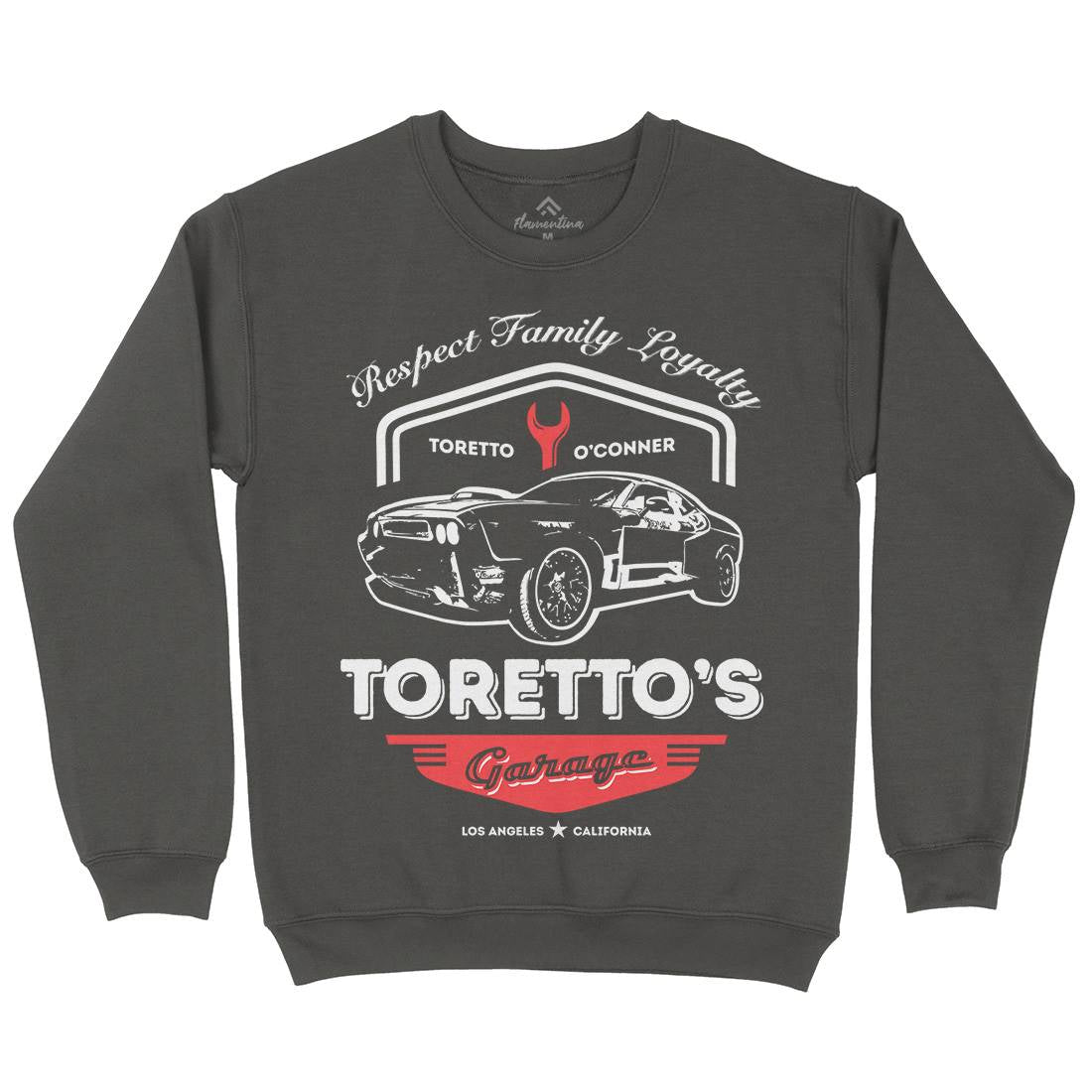 Torettos Garage Mens Crew Neck Sweatshirt Cars D240