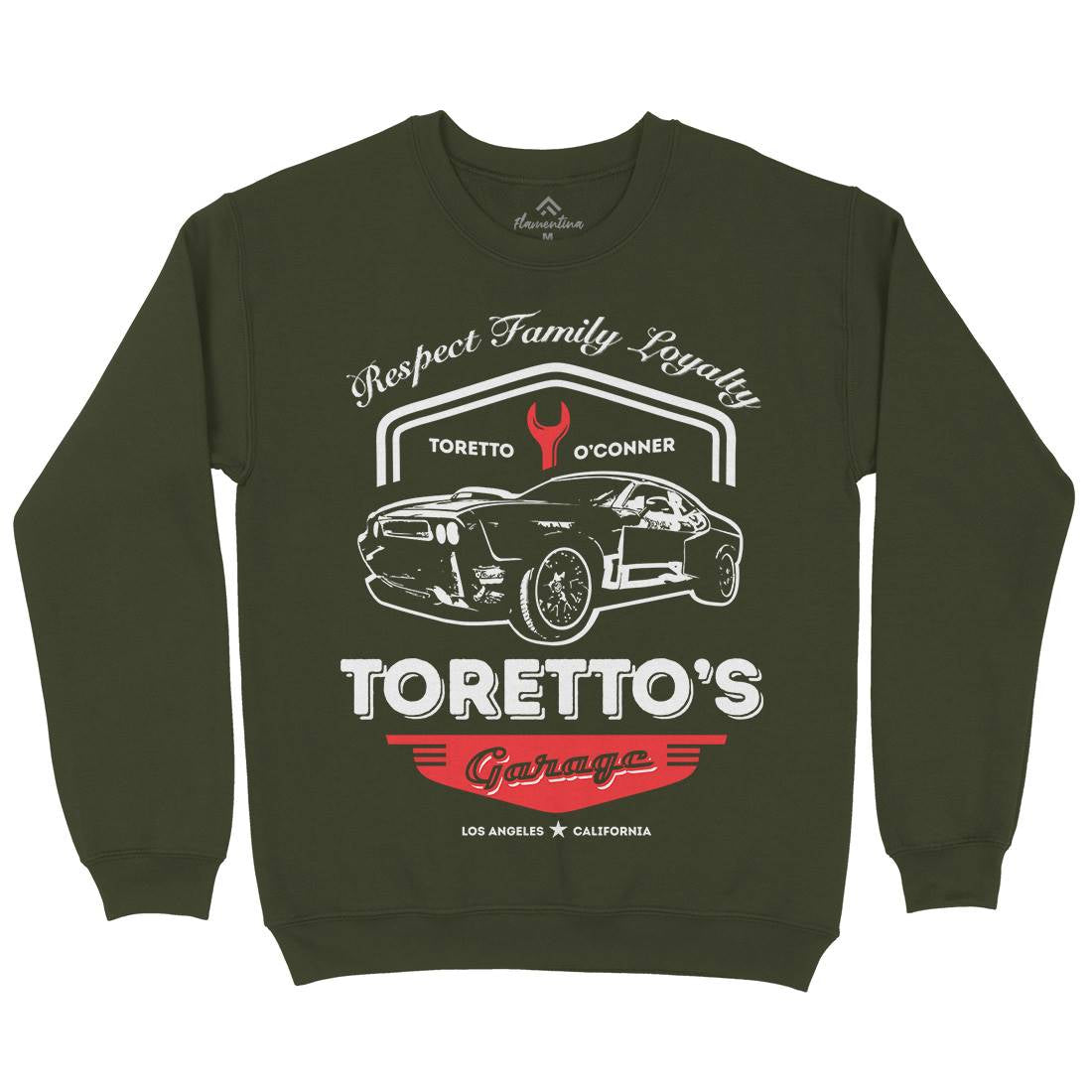 Torettos Garage Mens Crew Neck Sweatshirt Cars D240