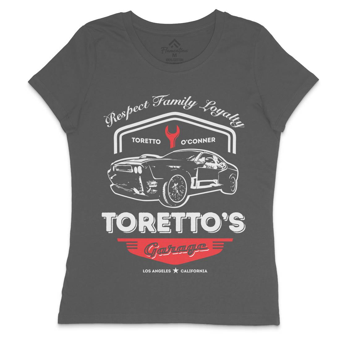 Torettos Garage Womens Crew Neck T-Shirt Cars D240