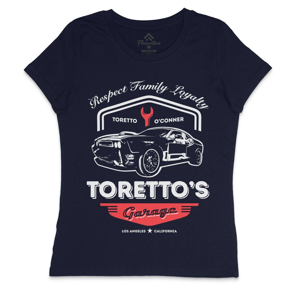 Torettos Garage Womens Crew Neck T-Shirt Cars D240