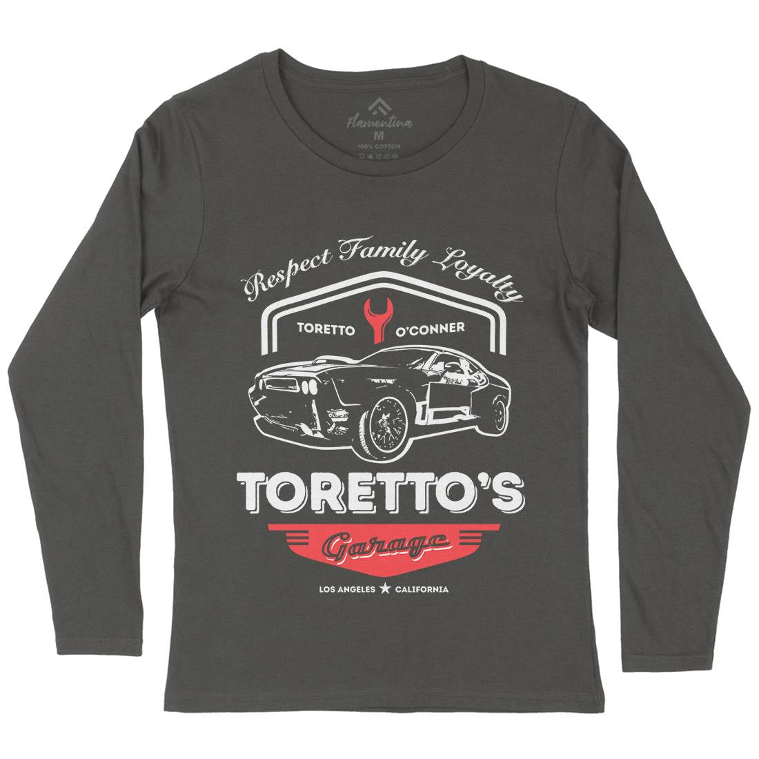 Torettos Garage Womens Long Sleeve T-Shirt Cars D240