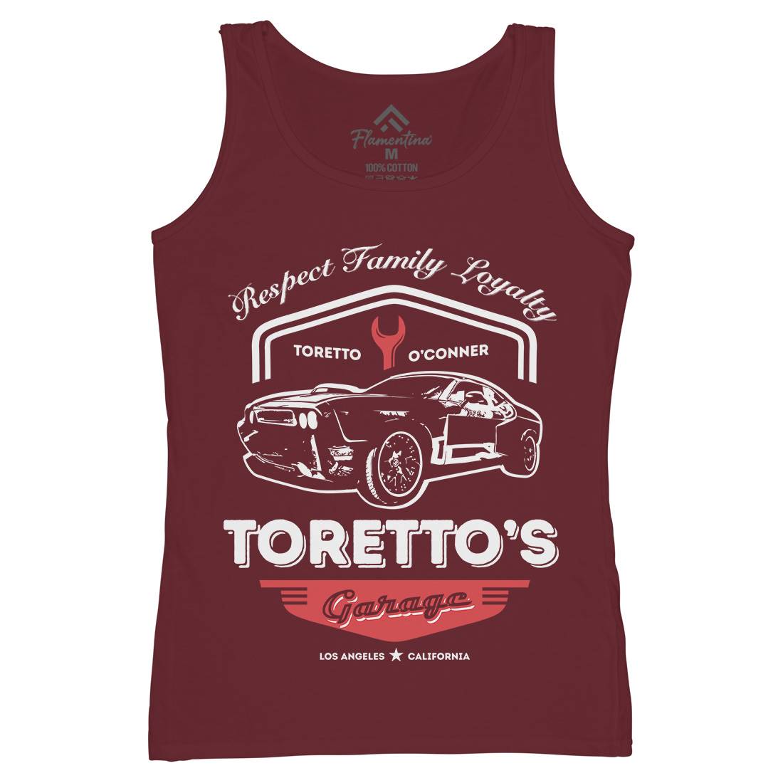 Torettos Garage Womens Organic Tank Top Vest Cars D240
