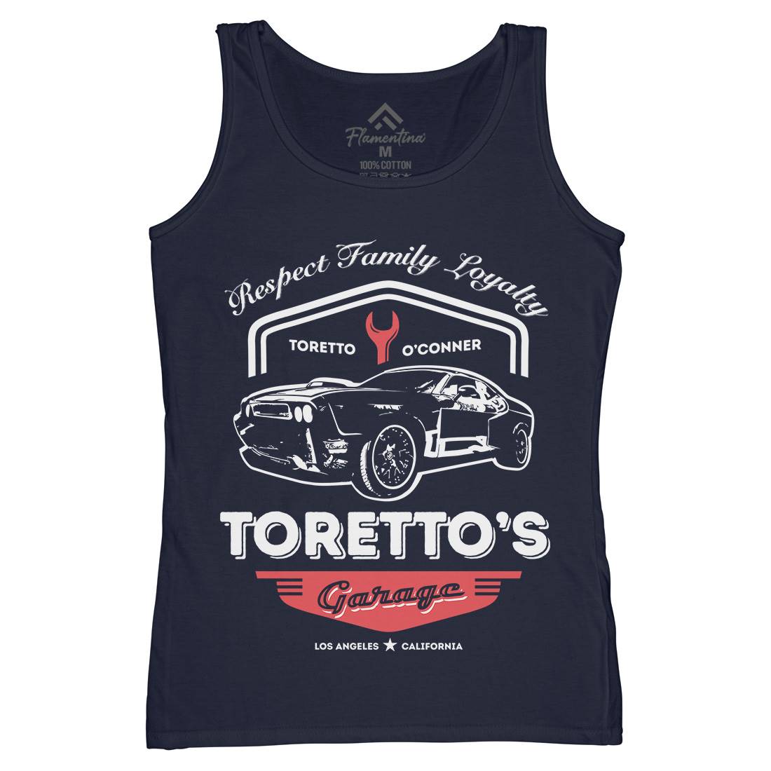 Torettos Garage Womens Organic Tank Top Vest Cars D240