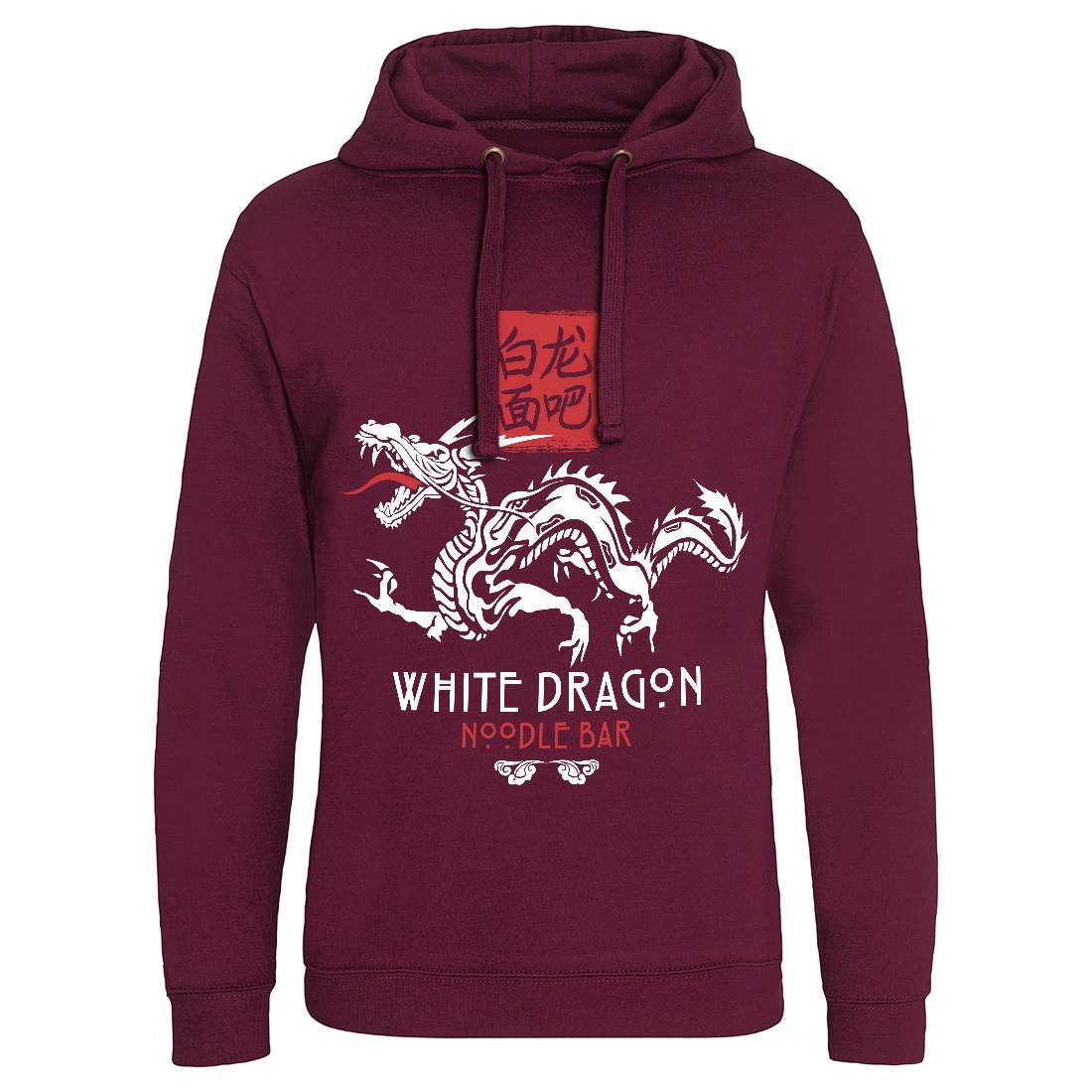 White Dragon Noodle Bar Mens Hoodie Without Pocket Space D242
