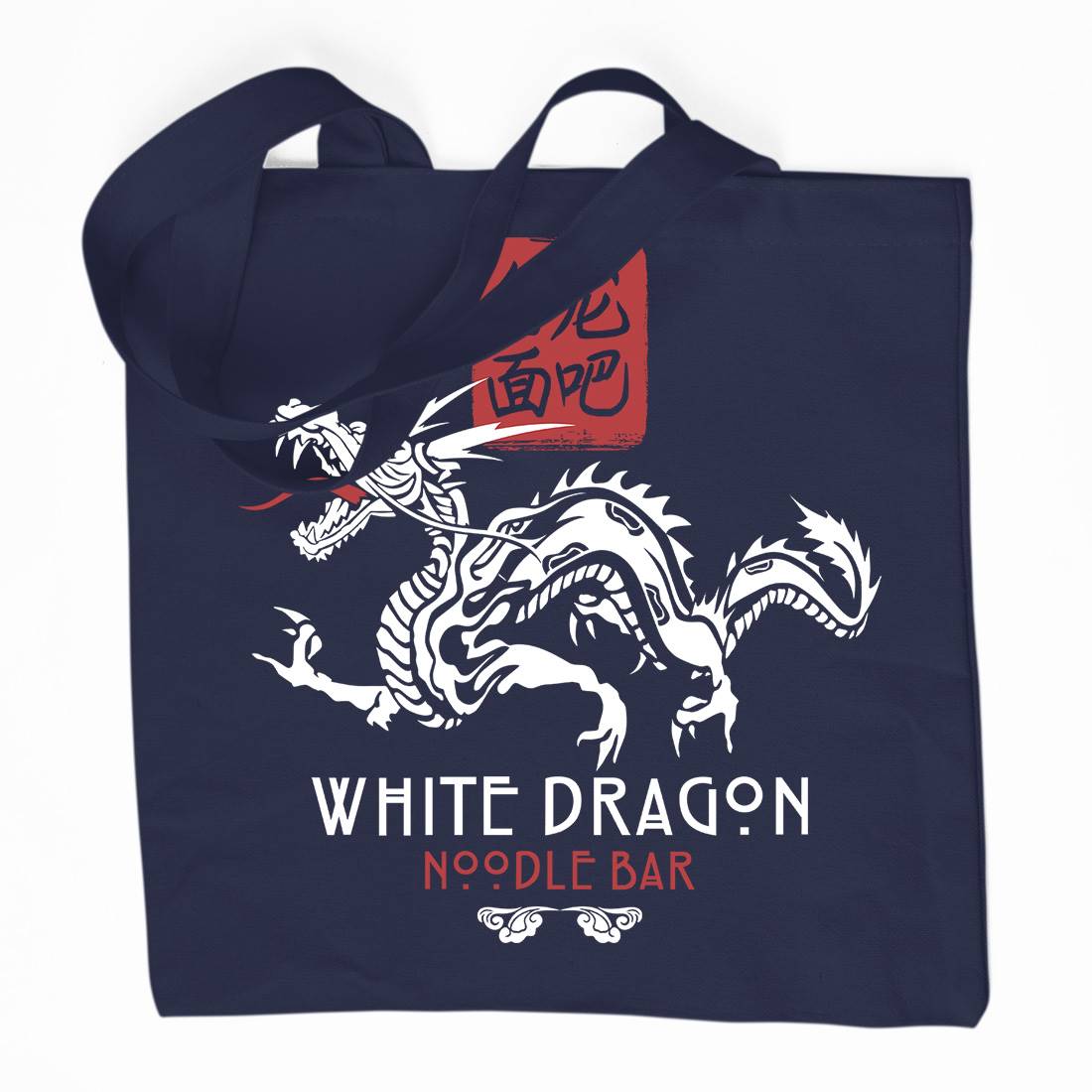 White Dragon Noodle Bar Organic Premium Cotton Tote Bag Space D242