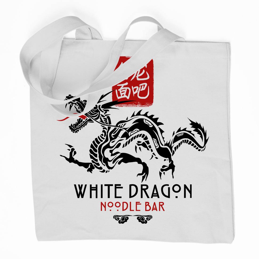 White Dragon Noodle Bar Organic Premium Cotton Tote Bag Space D242
