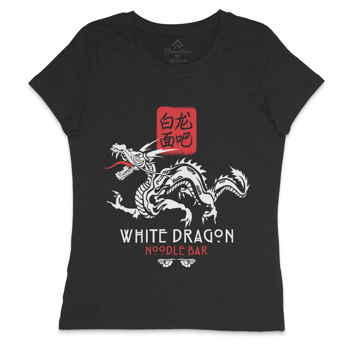 White Dragon Noodle Bar Womens Crew Neck T-Shirt Space D242