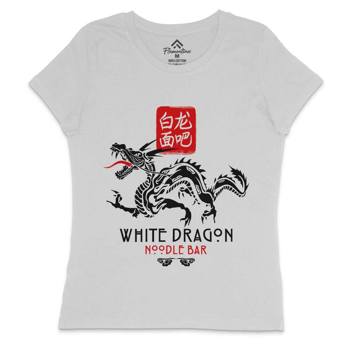 White Dragon Noodle Bar Womens Crew Neck T-Shirt Space D242