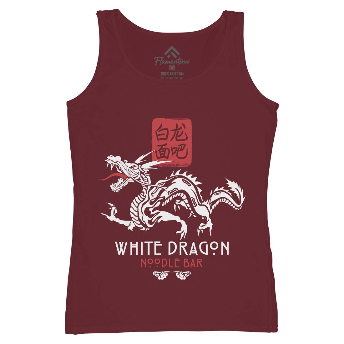 White Dragon Noodle Bar Womens Organic Tank Top Vest Space D242