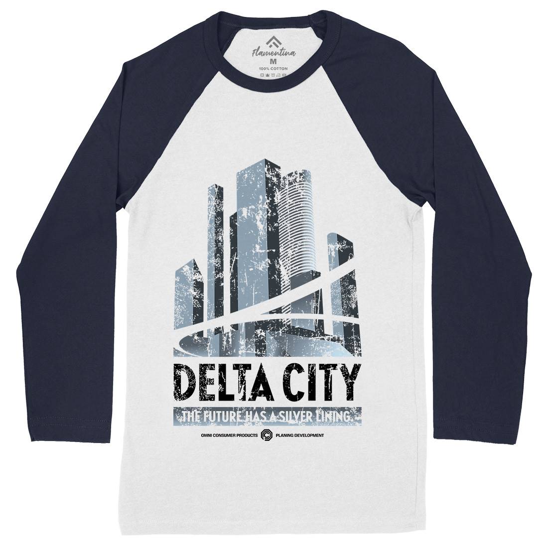 Delta City Mens Long Sleeve Baseball T-Shirt Space D243