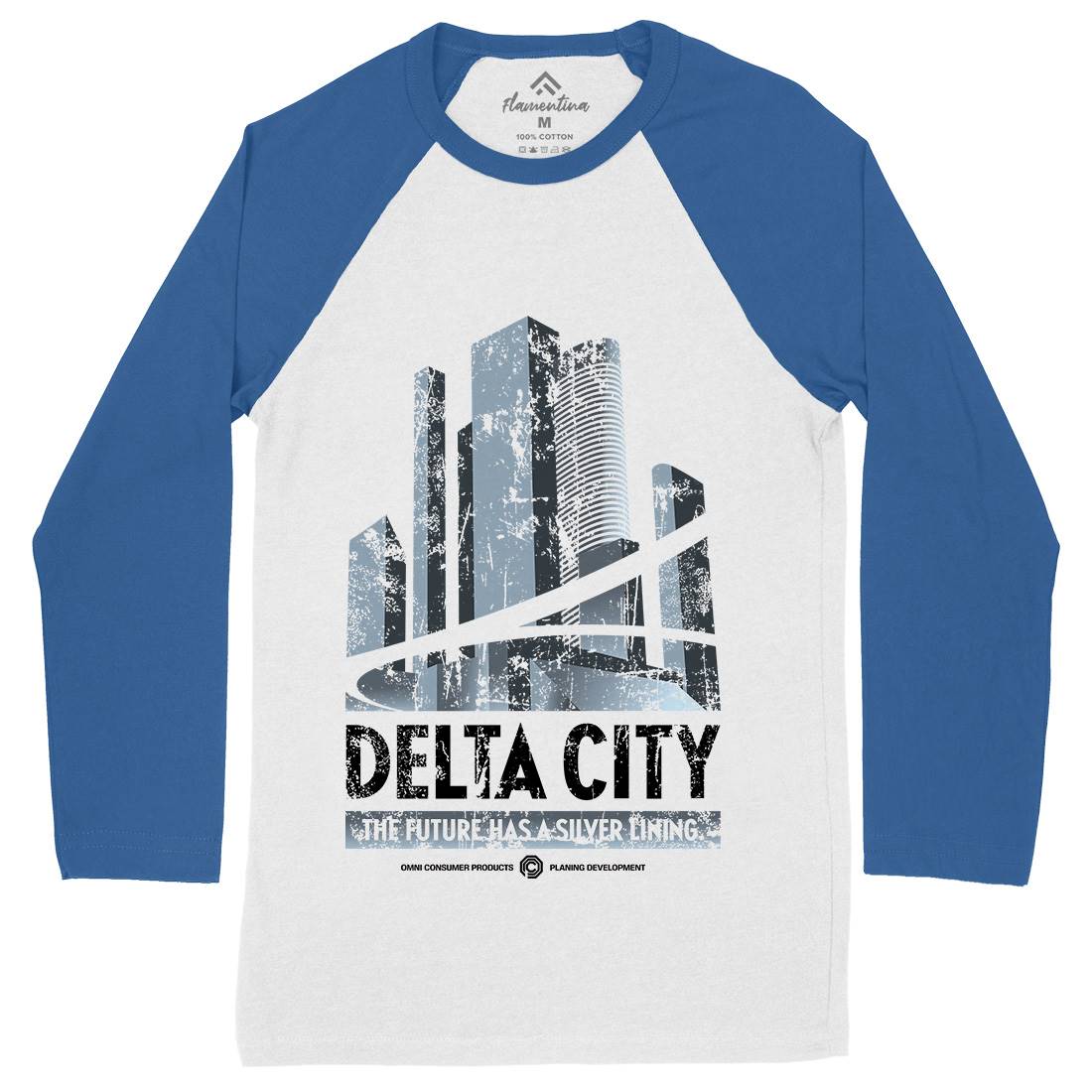 Delta City Mens Long Sleeve Baseball T-Shirt Space D243
