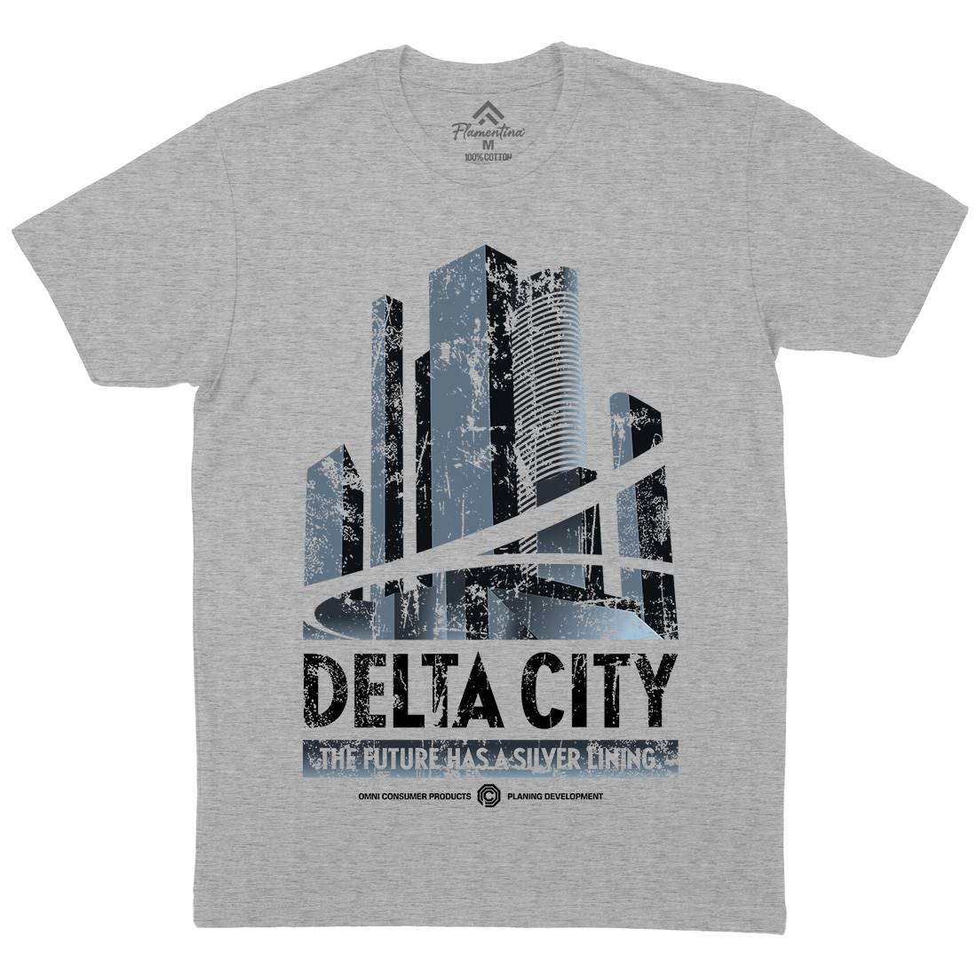 Delta City Mens Organic Crew Neck T-Shirt Space D243