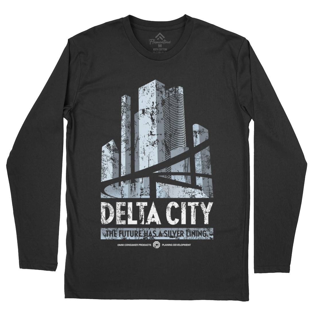 Delta City Mens Long Sleeve T-Shirt Space D243
