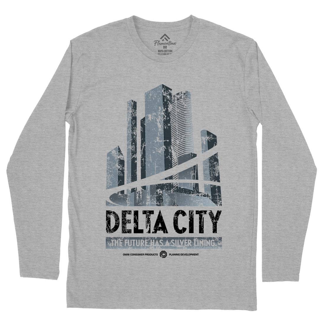 Delta City Mens Long Sleeve T-Shirt Space D243