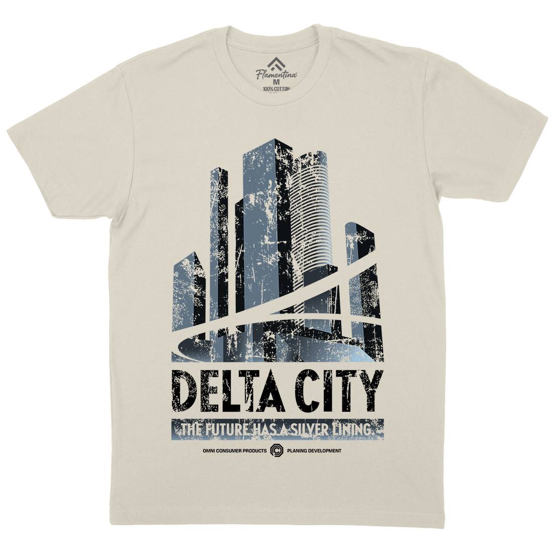 Delta City Mens Organic Crew Neck T-Shirt Space D243