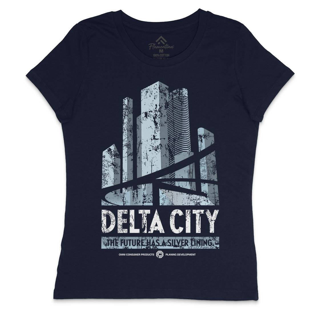 Delta City Womens Crew Neck T-Shirt Space D243