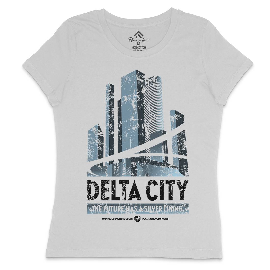 Delta City Womens Crew Neck T-Shirt Space D243