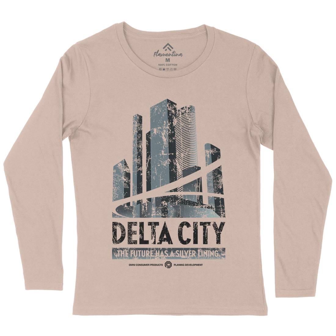 Delta City Womens Long Sleeve T-Shirt Space D243