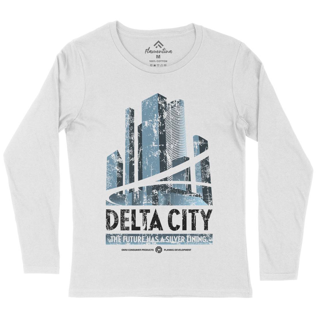 Delta City Womens Long Sleeve T-Shirt Space D243