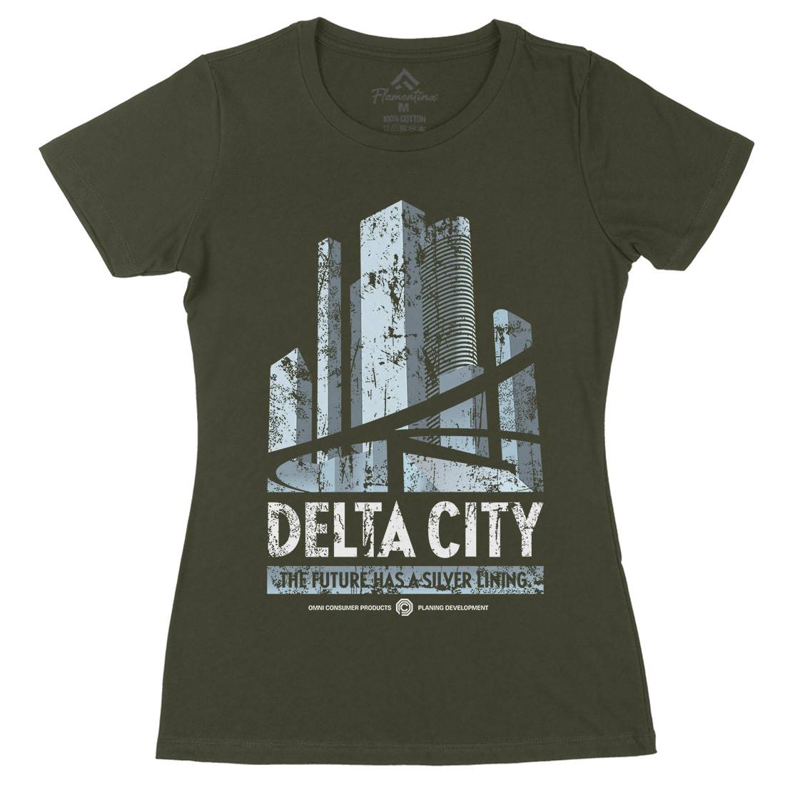Delta City Womens Organic Crew Neck T-Shirt Space D243