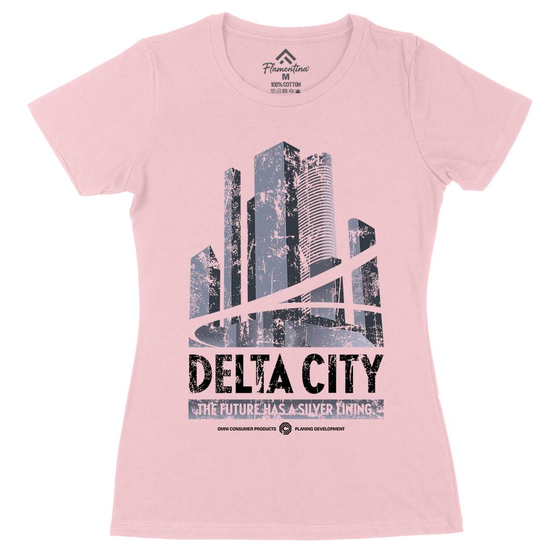 Delta City Womens Organic Crew Neck T-Shirt Space D243