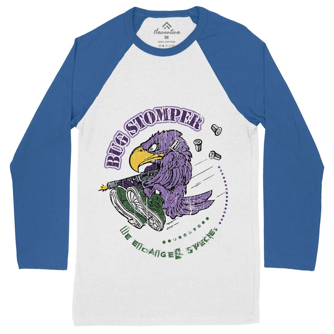 Bug Stomper Mens Long Sleeve Baseball T-Shirt Space D244