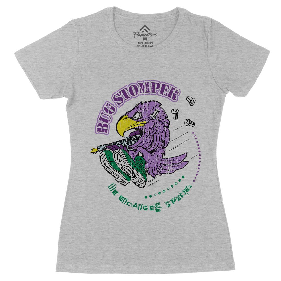 Bug Stomper Womens Organic Crew Neck T-Shirt Space D244