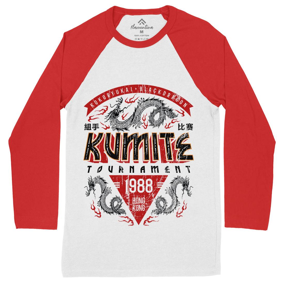 Kumite Tournament Mens Long Sleeve Baseball T-Shirt Sport D245