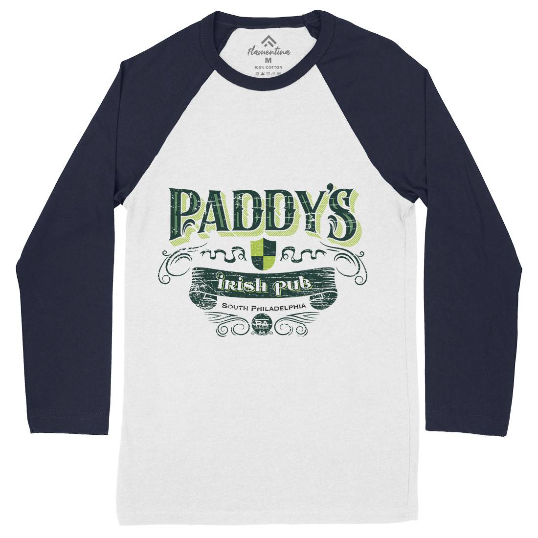 Paddys Irish Pub Mens Long Sleeve Baseball T-Shirt Drinks D246